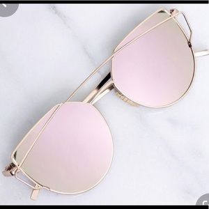 High drama rose gold fashion sunglasses